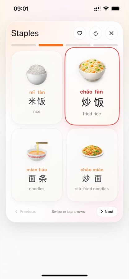 MandarinRise Feed focused quick lesson card review